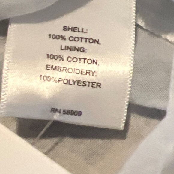 A Loves A White and Blue Embroidered Floral Top/ Size Medium - Picture 6 of 8